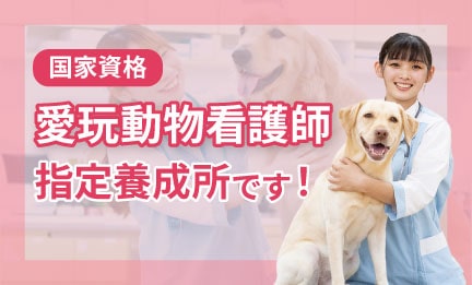 国家資格「愛玩動物看護師」指定育成校です！